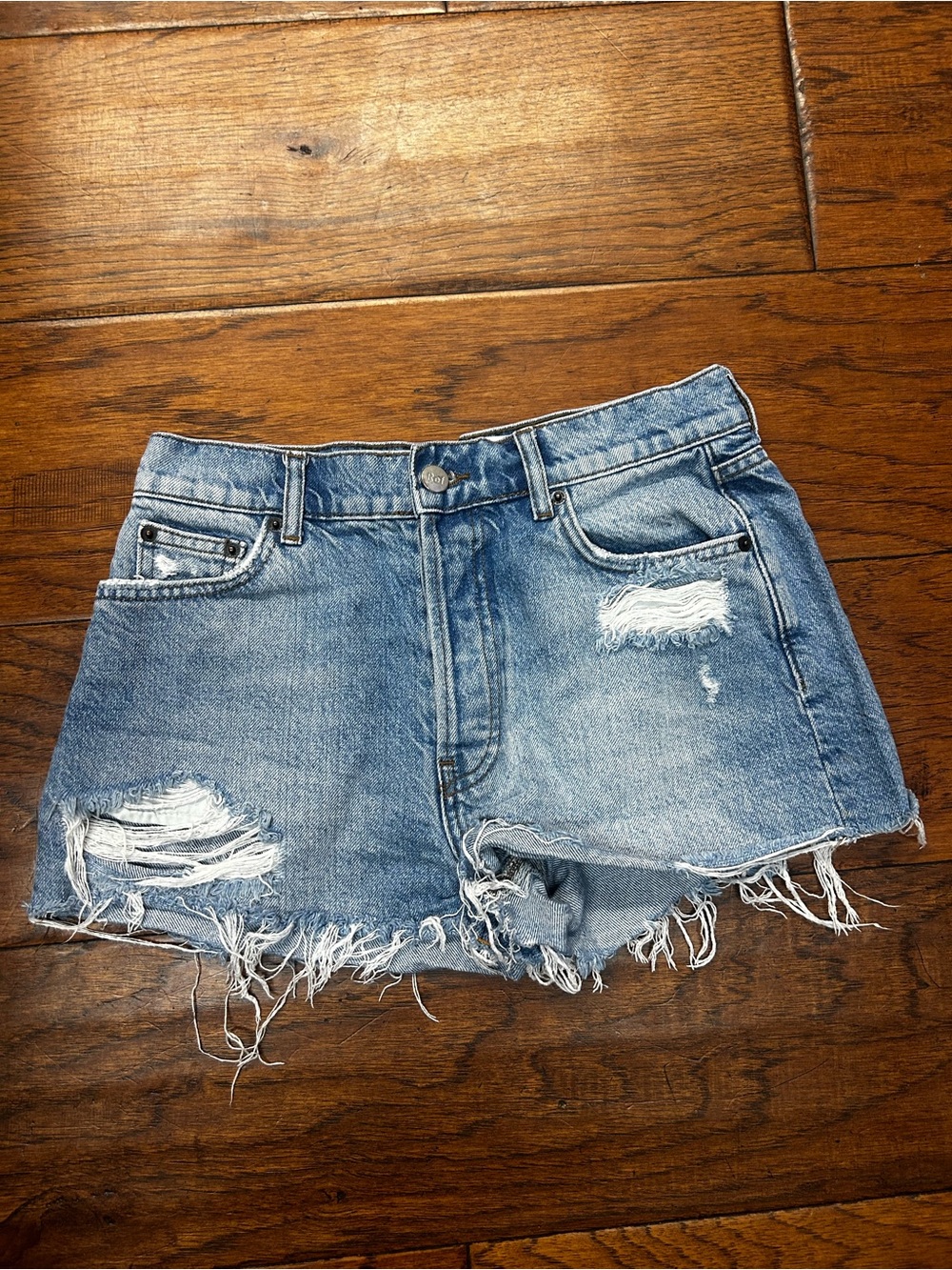 Reformation Dixie high rise Distressed Cutoff Shorts